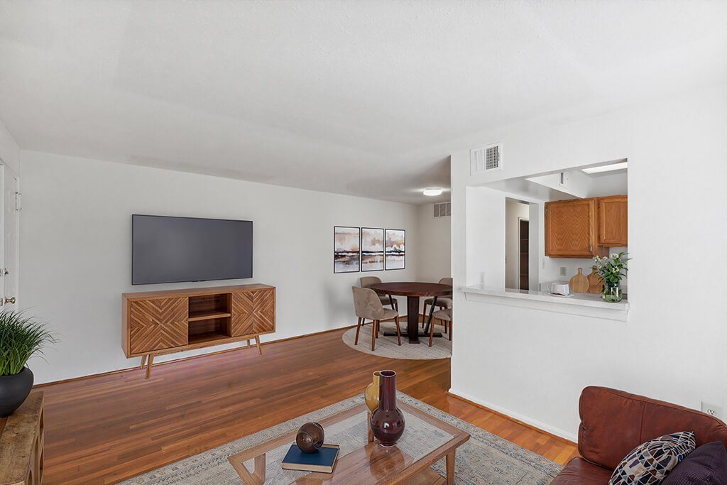 Living and dining area at Patrick Henry Apartments Arlington VA
